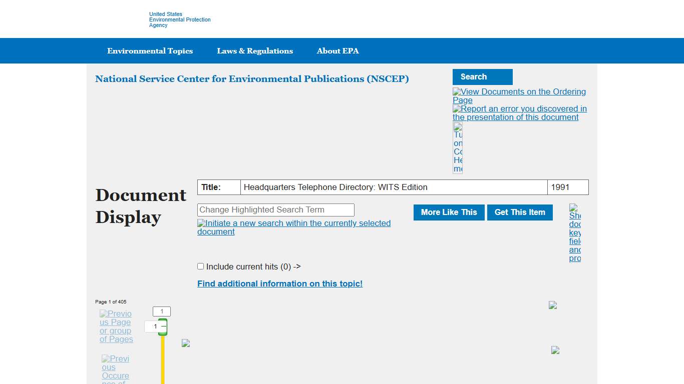 Document Display NEPIS US EPA